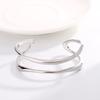 Simple And Fashion Double Layer Bangle with Geometric Irregular Lines 925 Sterling Silver Exquisite Opening Bracelets TYB650