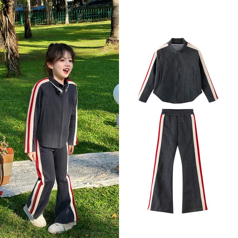 Girls  Spring Autumn Sports Casual Two-Piece Outfit 140