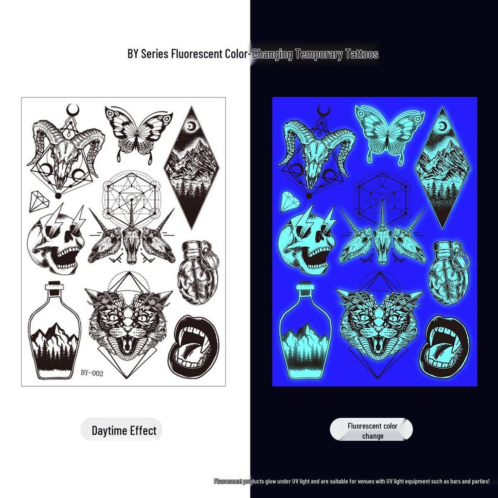 Creative Fluorescent Waterproof Full Arm and Face Tattoo Sticker