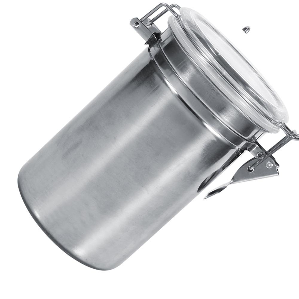 Stainless Steel Food Storage Container Transparent Cover Premium Storage Bottle Airtight Lids Easy To Use Kitchen Canister