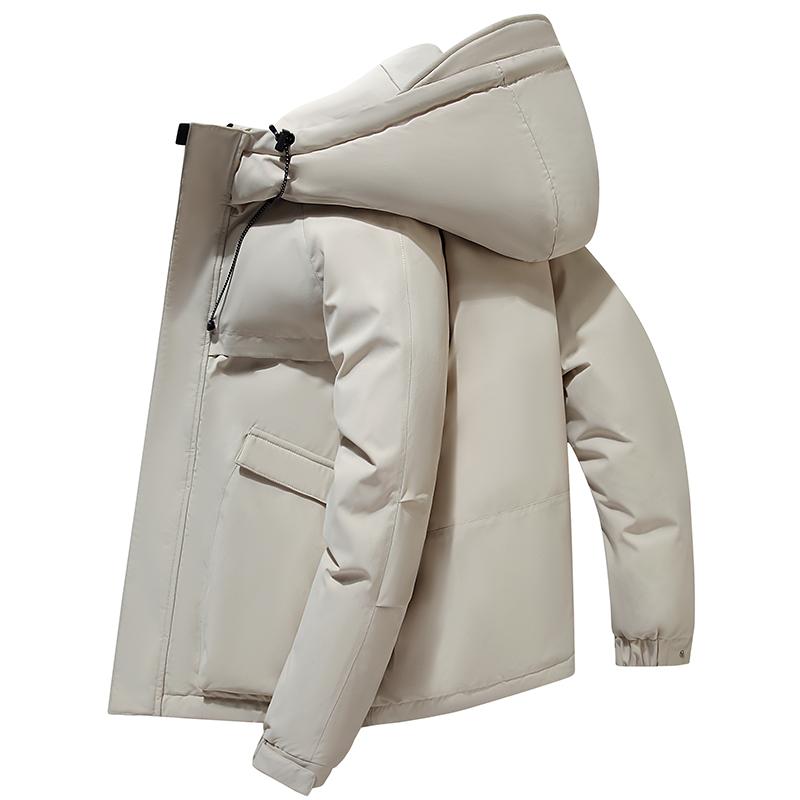 New Down Jacket Short Hooded for Men 90% White Duck Down Jacket Outdoor Windproof Hooded Jacket Brand Loose Fit Padded Coat