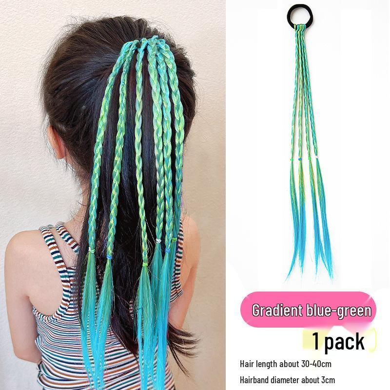 Children's Colorful Braided Hair Ties - Sweet & Cool Ponytail Accessories