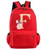 26 English Letters Cosplay Canvas Red Backpack Children Schoolbag Travel Bag Back To School Bookbag for Kids