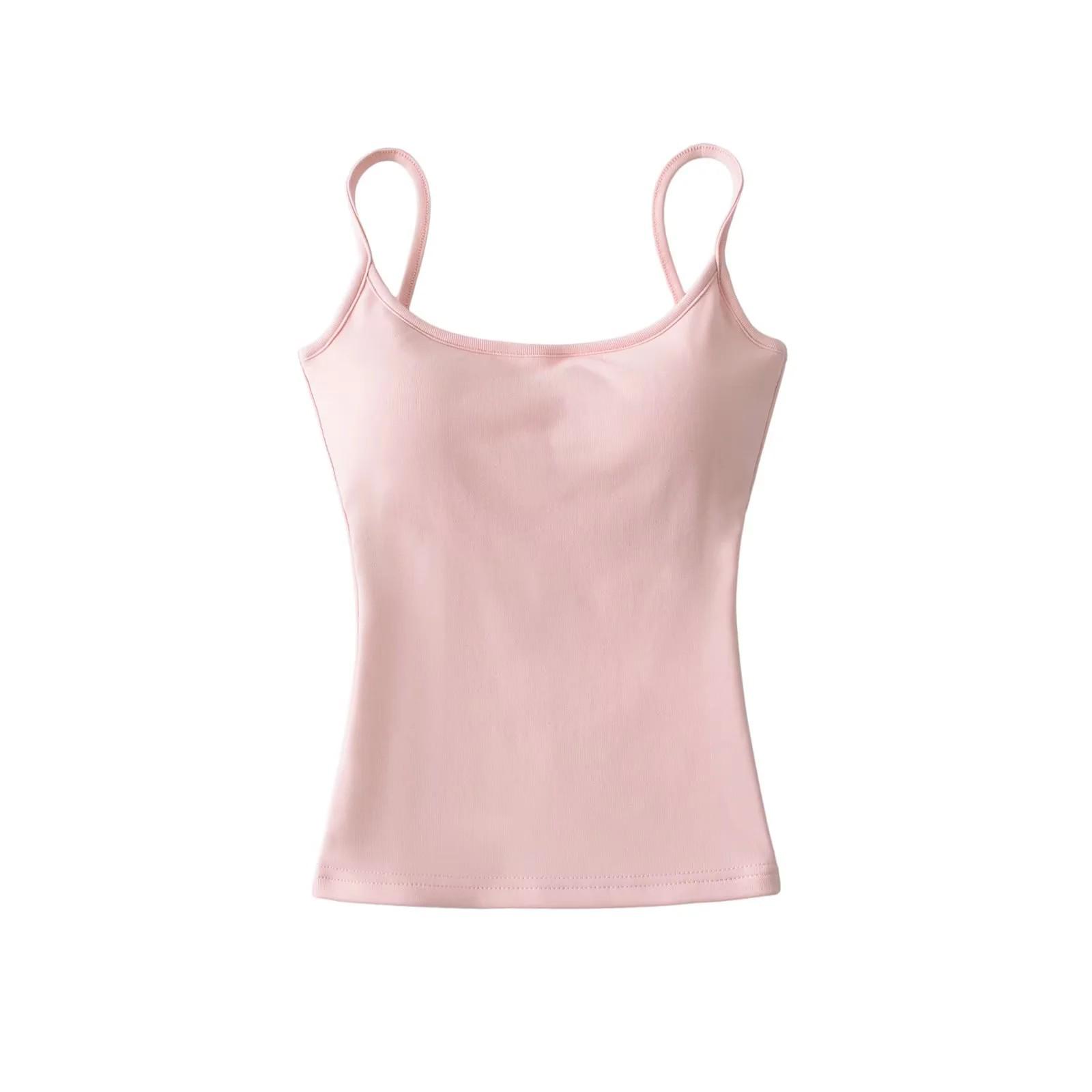 

Сладкий и Острый Женский Слим-Топ с Подушечками для Груди - Сексуальный Летний Стиль Large