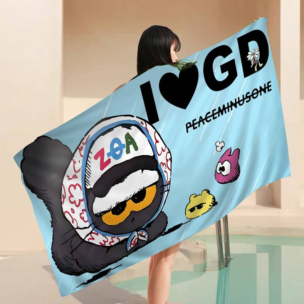 Fashion Z-Zoas Cat Microfiber Printed Beach Towel Mountain Climbing Yoga Beach Swimming Running Absorbent Soft Towel