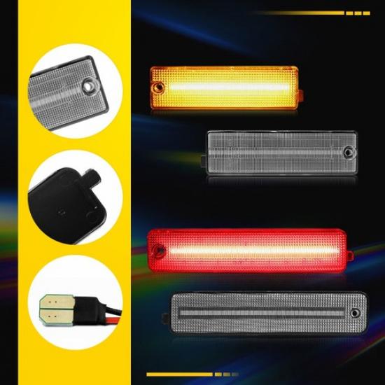 4PCS Fender LED Side Marker Light For 1998-2002 Pontiac Firebird Amber Red Lamp