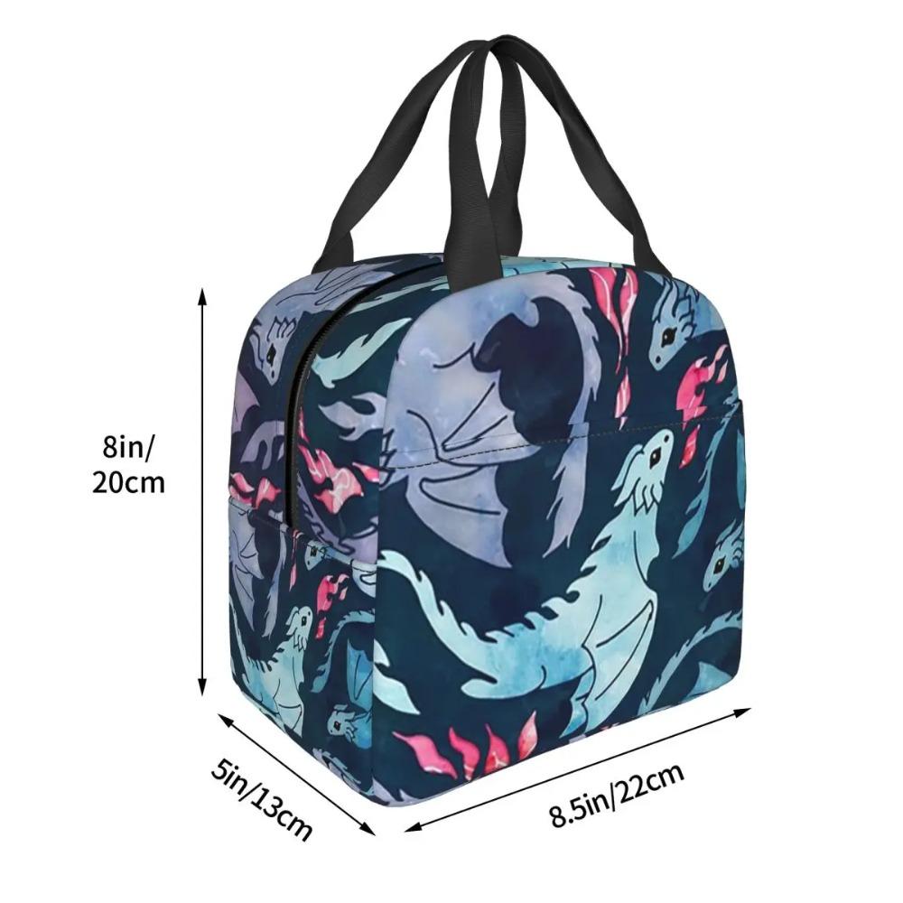Dragon Red Moon Pattern Insulated Lunch Bag for Kids School Cooler Thermal Food Box Tote Leakproof Lunch Boxes Container