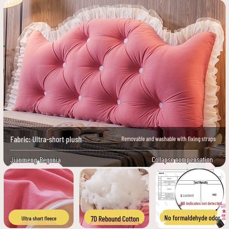 Princess Crown Removable & Washable Headboard Cushion – Large, Soft Upholstered Lumbar Pillow for Bedside & Tatami