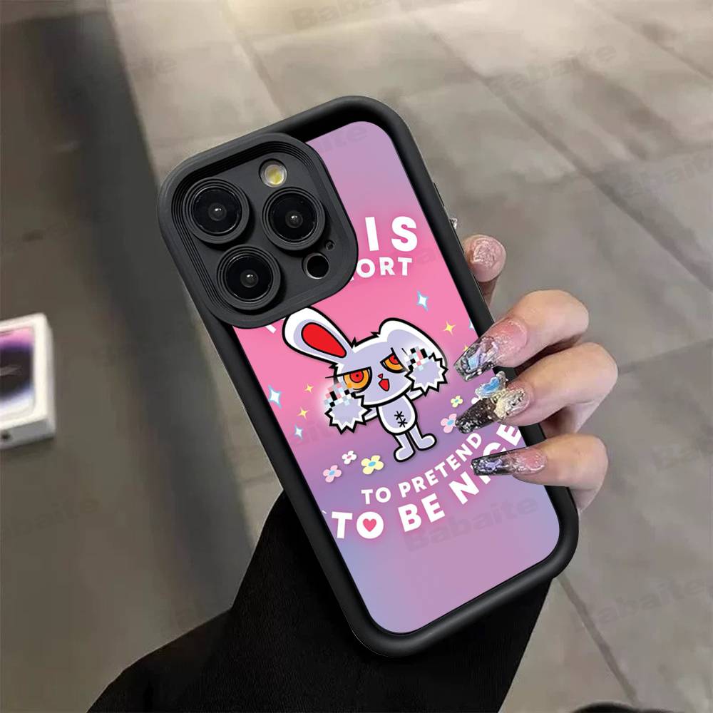 

Anime B-Bloody Bunny Silicone Soft Phone Case For IPhone 17 16 14 13 12 11 15 Pro Max Plus Air Cover iPhone 14