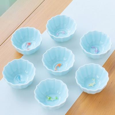 Chinese Tea Cups Porcelain Celadon Fish Ceramic Teacup Set Household Single Cup Teaware Kitchen Kung Fu Tea Sets 2025 New