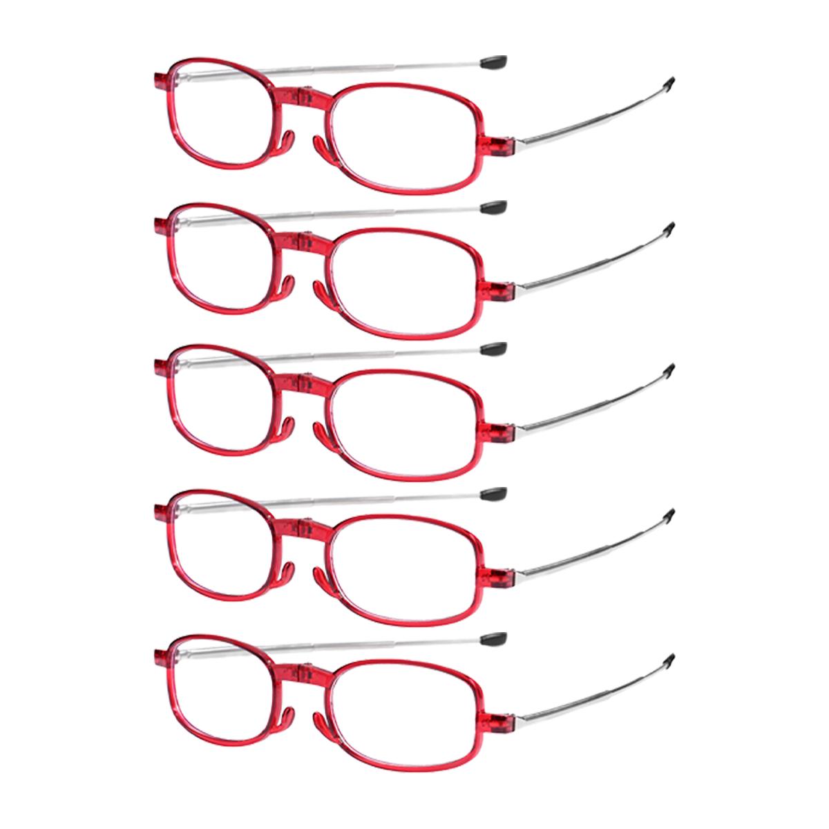 

5 шт. Унисекс Складные очки для чтения при пресбиопии Стильные Удобные Пружинные петли Дружественные к экрану компьютера 3.0