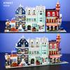 European Street Scene Architecture Creative 3D Micro Building Blocks Coffee Shop Market Store Adult Kid ChristmasGift