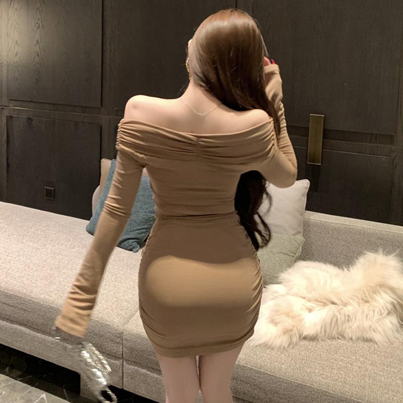 Women's sexy babes three-dimensional decorative pleated thin dress