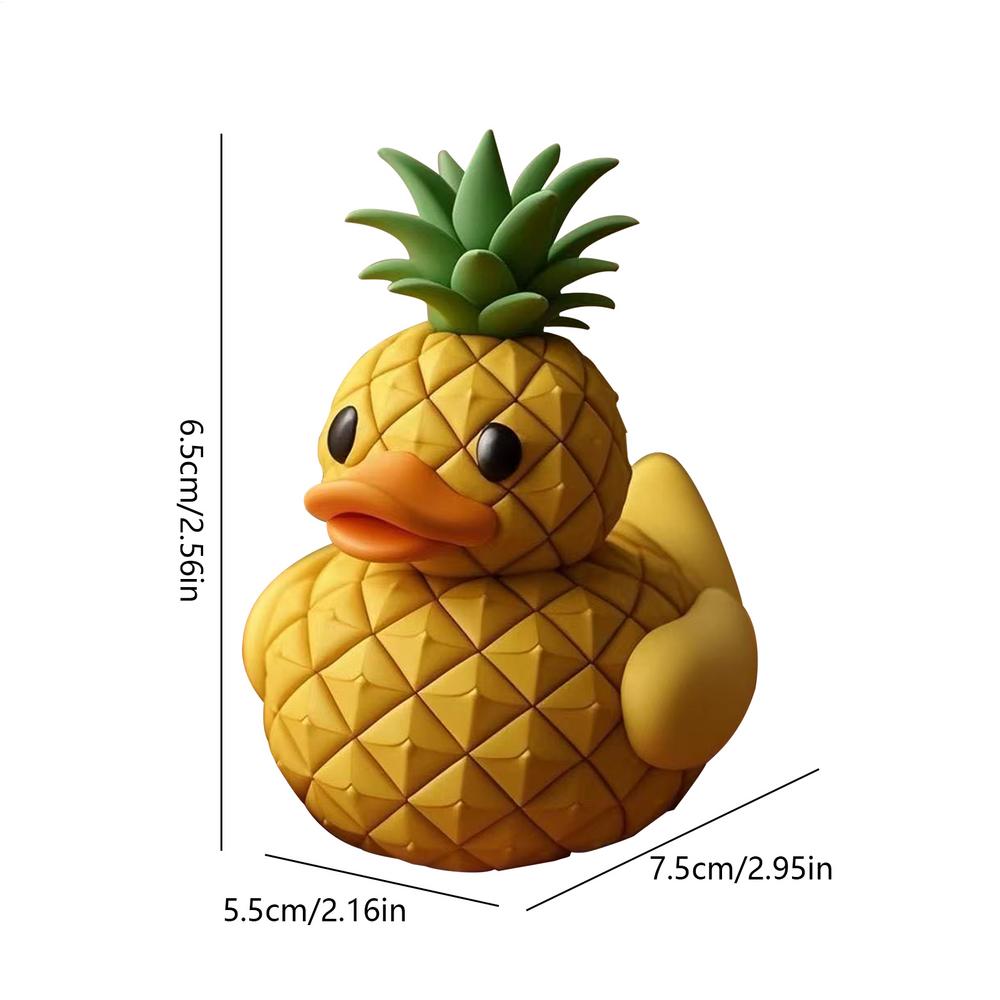 Frucht-Serie Entenstatue Ornamente Harzfigur Statue Lustige Enten Deko Pfirsich Ananas Banane Frucht Ente Heimdekoration