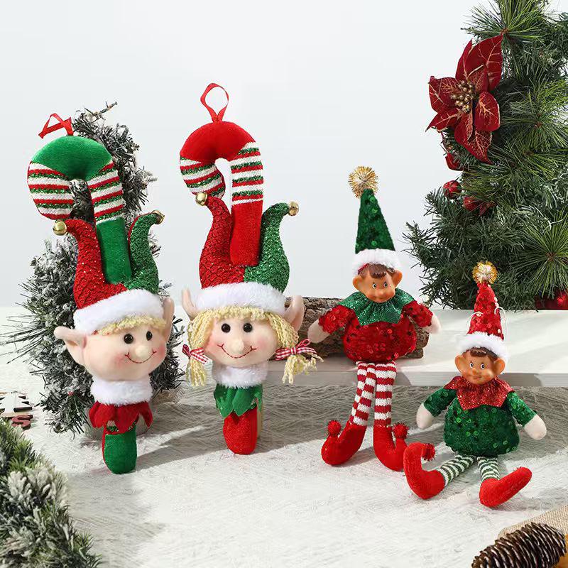 Plush Elf Doll Ornaments for Christmas Tree & Decor
