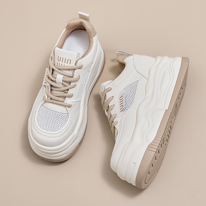 Summer Dad Shoes Women's Casual Shoes 8CM Thick Sole Height Increase White Shoes Breathable All-match Women's Shoes