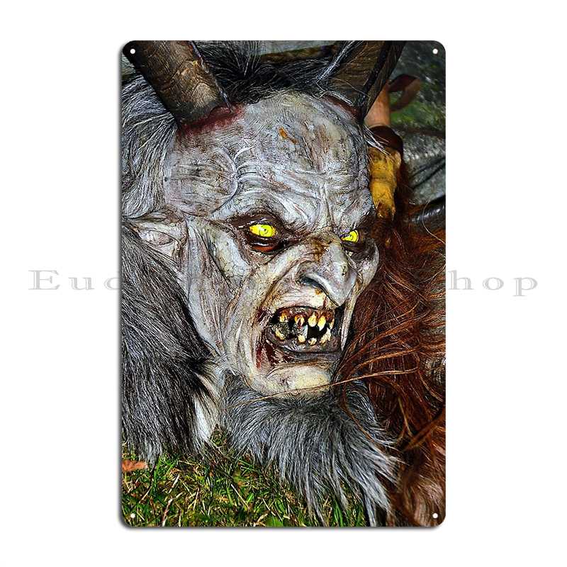 

Traditional Krampus Mask Tyrol Austria Metal Plaque Poster Design Design Wall Cave Decoration Cinema Tin Sign Poster 20x30cm