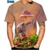 Funny Mushroom Pattern Men's Women's T-shirts Snail 3d Print Summer Fashion Tops Oversized Graphic Tee Comfortable Top