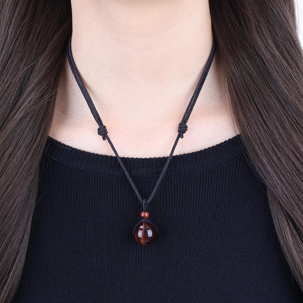 [COAI] 16mm Tiger Eye Red Tiger Eye Good Fortune Pair Necklace