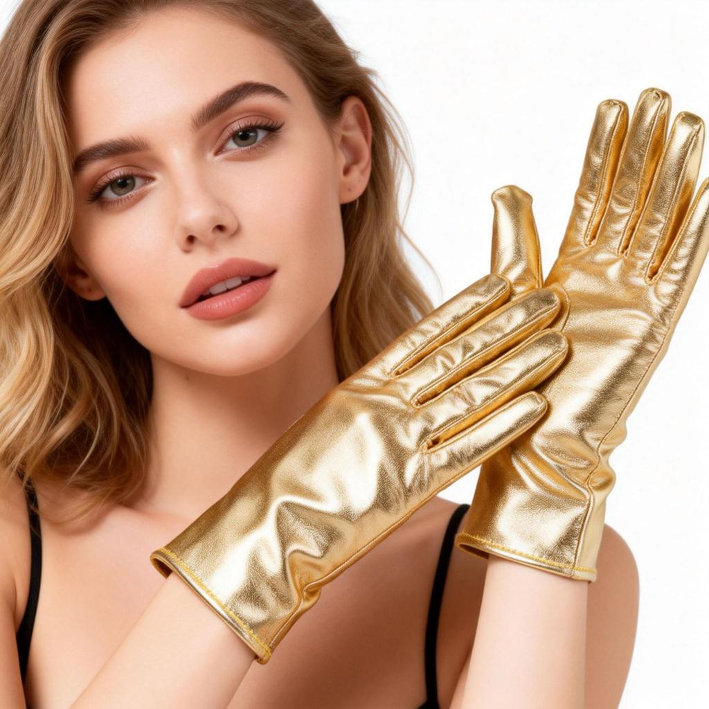 Short Patent Leather Gloves