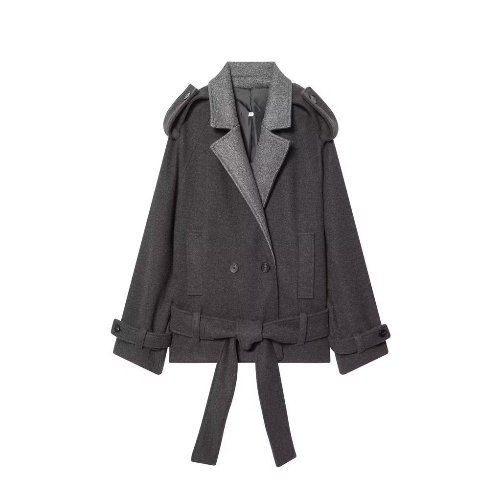 TAOP&ZA Women's New Fashion Limited Edition with a Belt Short Coat Outerwear 9867877