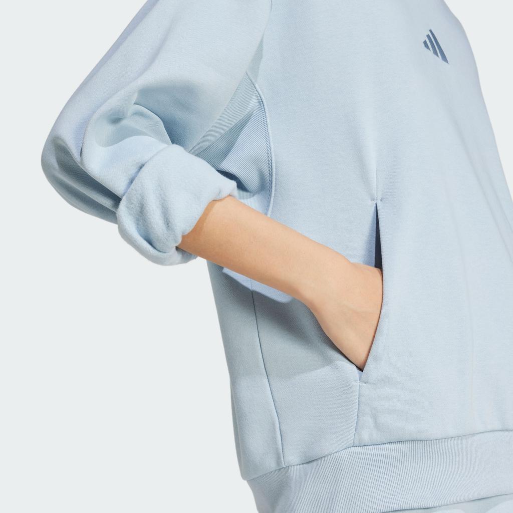 Adidas Celoroční mikina s kapucí volného střihu Dámské topy Modrá IY6767