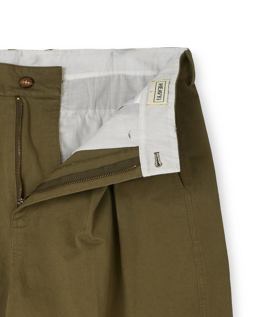 HEAVYI Heavy Cotton One-Pleat Pants_Olive