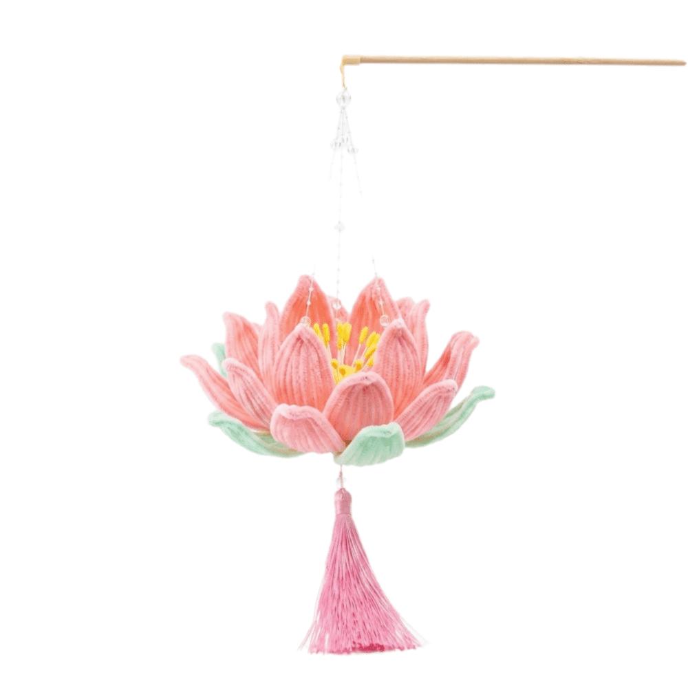 3D Twisted Stick Lotus Flower Lantern Luminous Handheld Lantern  Traditional Decor