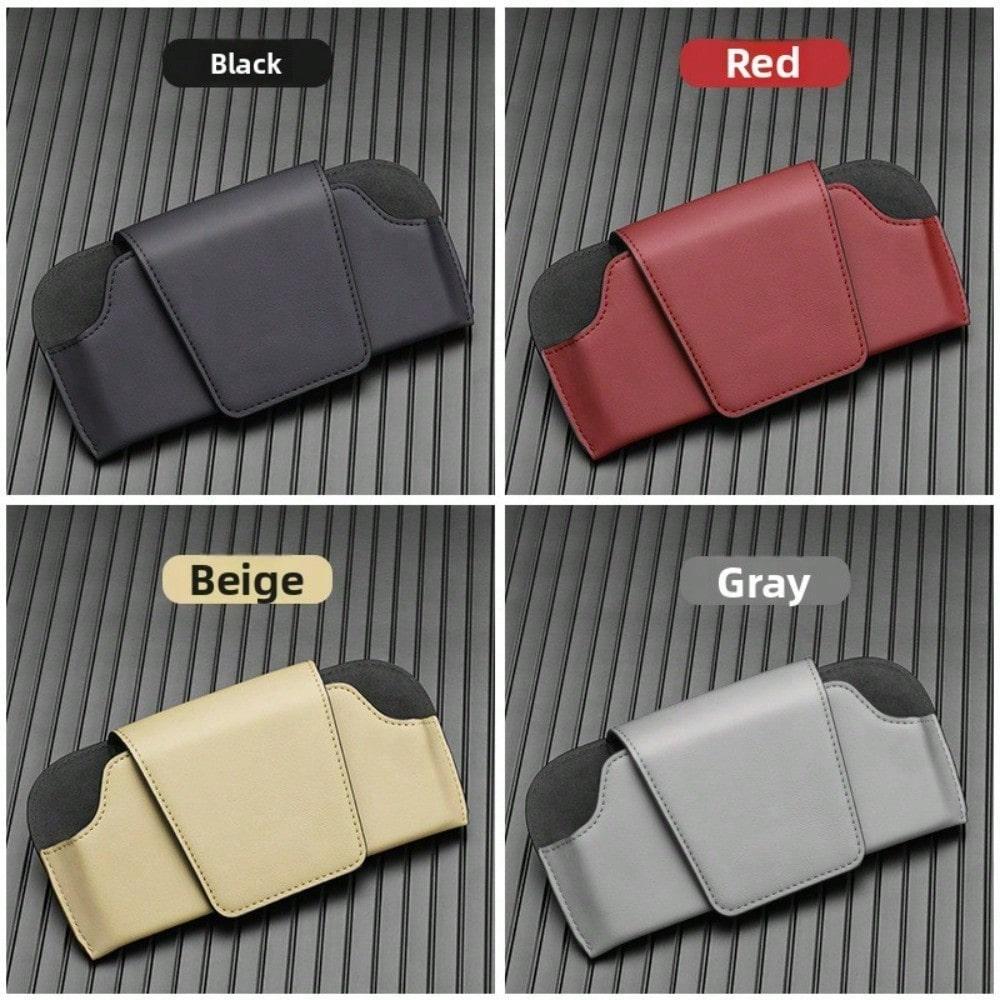 Multifunctional Car Glasses Clip Car Glasses Holder Leather Car Sun Visor Storage Box Car Sunglasses Clip Card Clip