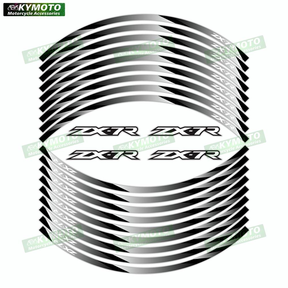 For ZX-7R ZX7R motorcycle accessories 17-inch front and rear wheel decals fairings and reflective gradient sticker decorations