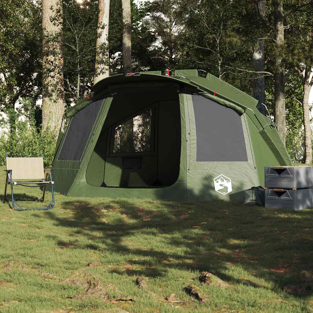 Fishing Tent for 5 Persons Olive Green Waterproof