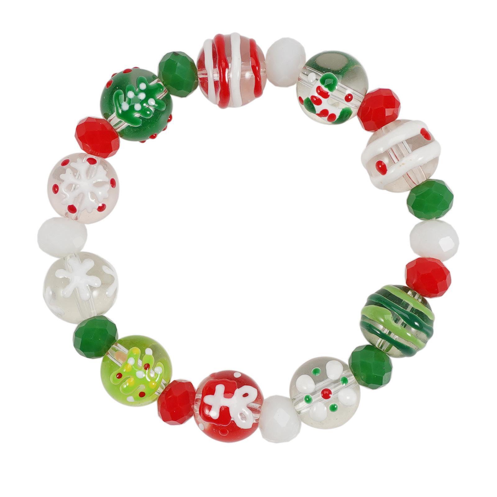 Xiaohongshu Same Christmas Bead Imitation Glass Bracelet Atmosphere High End Jewelry