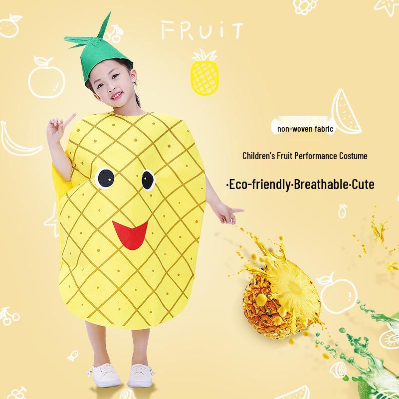 Costume de performance Fruit & Légume pour enfants: Pomme, Ananas, Fraise, Citrouille pour la Maternelle & Halloween