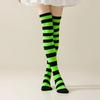 Calze a righe sopra il ginocchio da donna Calze alte Multicolore Jk Casual Calze calde Sexy Sottili Lunghe Calze Hosiery a righe di Natale #