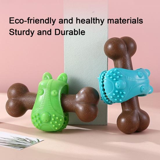 Hundekauknochen Knochenform Gummi Interaktives Hundekauspielzeug Leckerli-Spender Spielzeug für kleine mittlere Hunde Zahnpflege Training