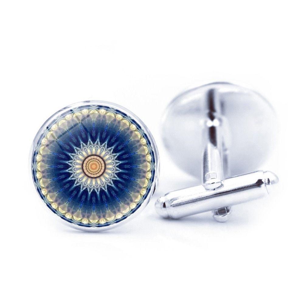 

Багатоколірні Мандала Запонки Сплав Скло Сорочка Костюм Запонки Дуже Блискучі Подарунок Чоловіки 7