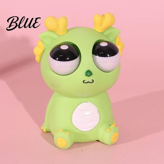 Dragon Stress Reliever Popping Eye Squeeze Toy Anxiety Relief Sitting Cartoon Child-friendly Pinch Sensory Soft Ball Animal Fidget