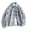 Korean Style Lapel Thickened Plaid Jacket for Men In Autumn and Winter Plus Velvet Cold-proof Jacket Couple Style