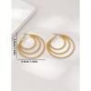 1 Pair Luxury Metal Round Circle Hoop Earrings, Simple & Elegant Design for Women Everyday Wear