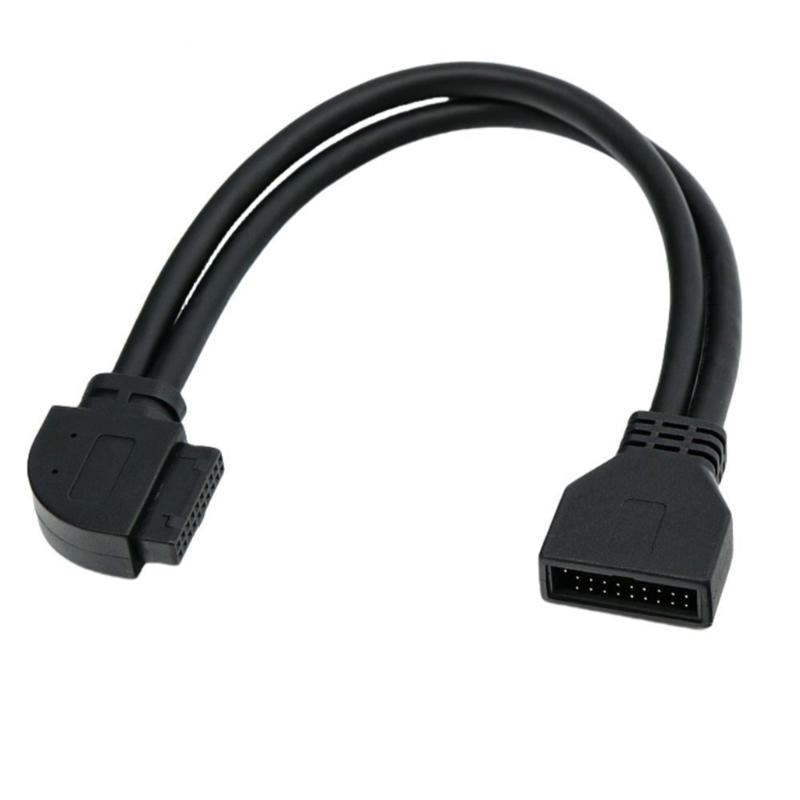 19Pin 20Pin USB3.0 Right Angled Adapter Cable Fast Speed Data Transfer Flexible PVC Shielding For Computer Motherboards