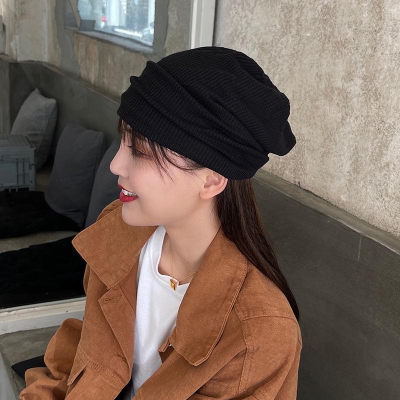 Confinement stacking hat Thin couple knitted hat Women's bag head pullover hat Women's cold hat