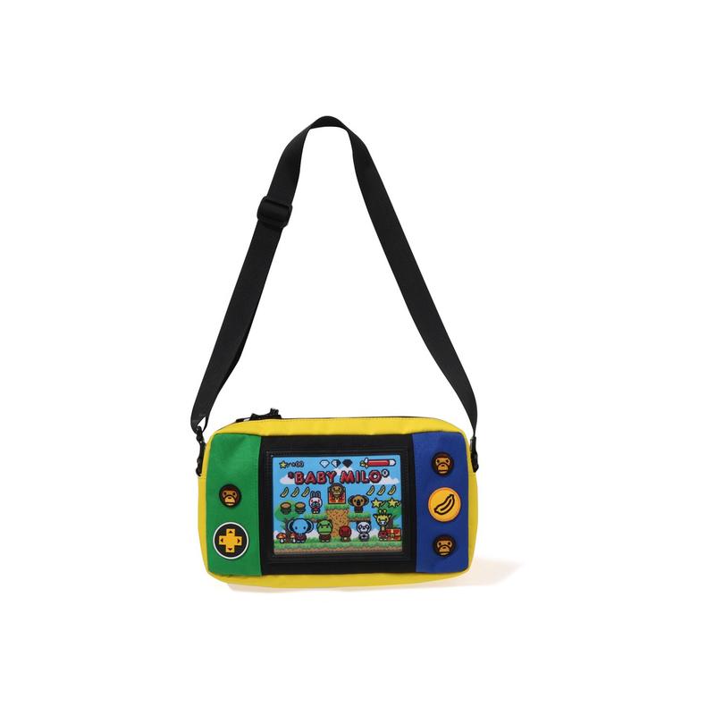 A Bathing Ape Baby Milo Pixel Game Console Fabric Crossbody Bag Regular Kids bags Black 0ZXBGKX89002N Multicolor MLX,F