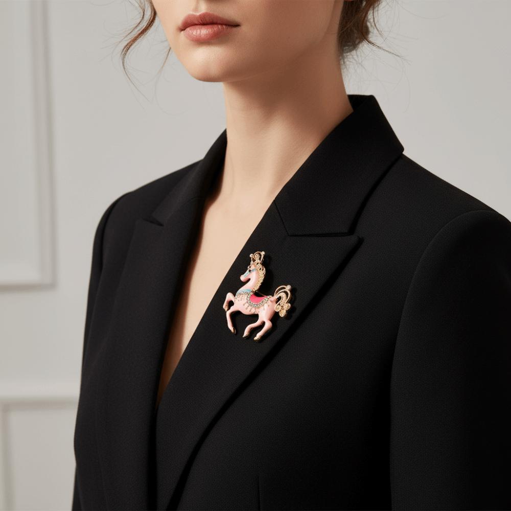 Rhinestone Horse Brooches Lapel Pins Brooch Pins New Running Horse Brooch  Jewelry Accessories