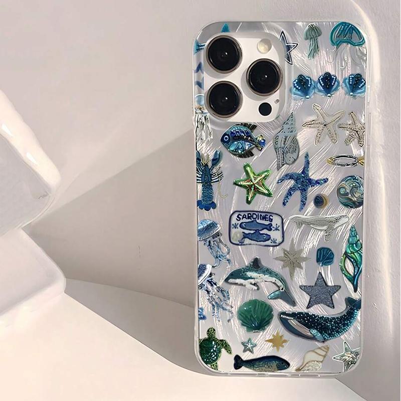 Чехол для телефона Ocean Elements с принтом кита и кораллов для iPhone 16 Pro Max 15 14 13 12 11 XS X XR 7 8 16 15 14 Plus 16E Ударопрочный чехол iPhone 14 Pro Max gray