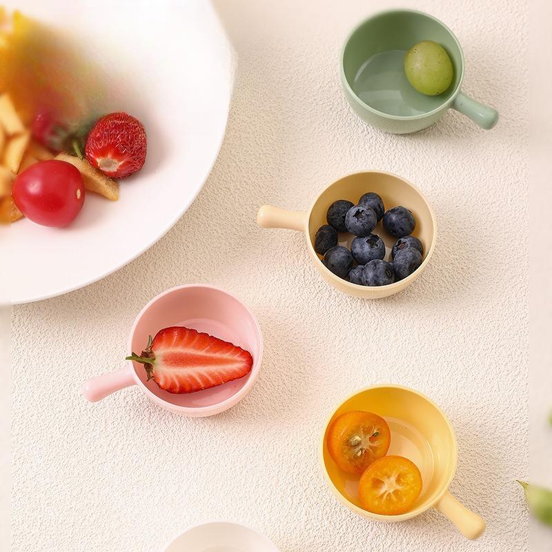 Mini Seasoning Plate, Household Small Sauce Plate, Plastic Small Plate with Handle, Hot Pot Salad Seasoning Plate