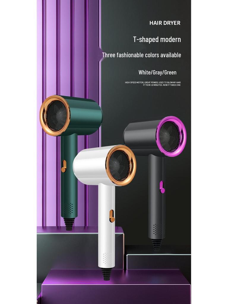 Smart Noise Reduction Hair Dryer - Blue Light, High Power, Quick Dry, Constant Temperature, Ideal for Student Dorms