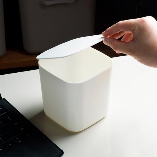 Mini Desktop Trash Can Small Countertop Waste Bin with Lid Tiny Garbage Bin Wastebasket for Office Desk Vanity Bedside Table