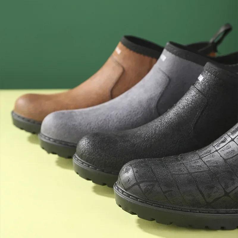 Mode 2025 Heren Regenlaarzen Waterdichte Rubberen Regenschoenen Mode Enkel Tuin Galochen Man Werk Regen Schoenen Schoenen Gumboots Zapatillas