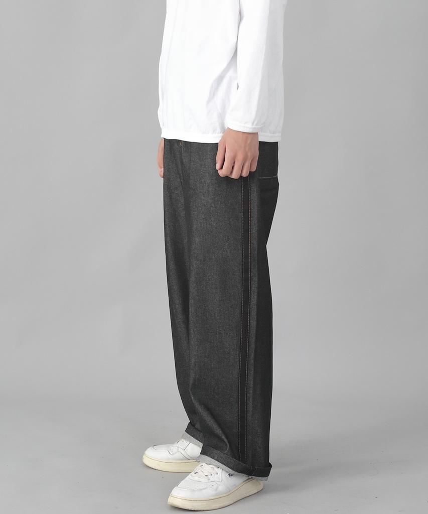 Seinteukeulu Black P-Line Ex Wide Pants Plw-341 Denim Black