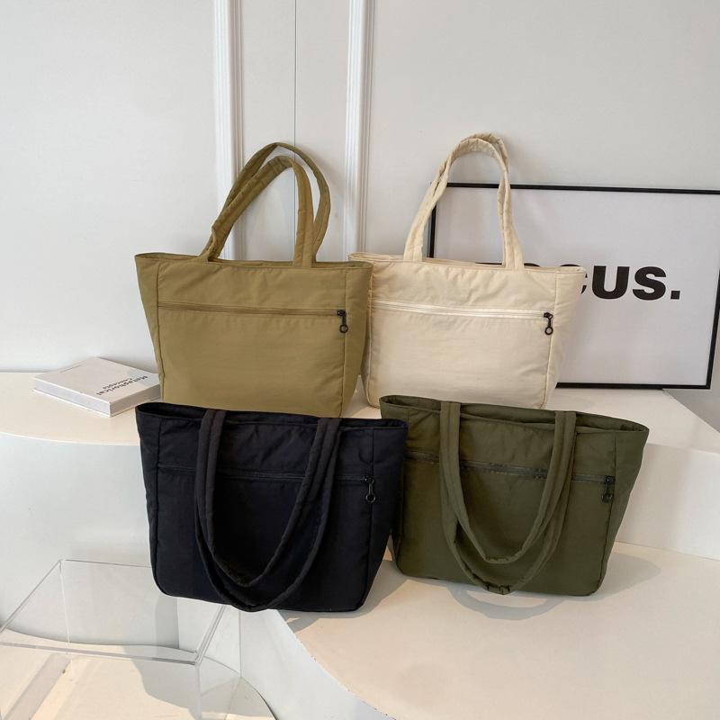 Einfarbige Handtasche, große Kapazität, Damen-Einkaufstasche, Pendler-Umhängetasche